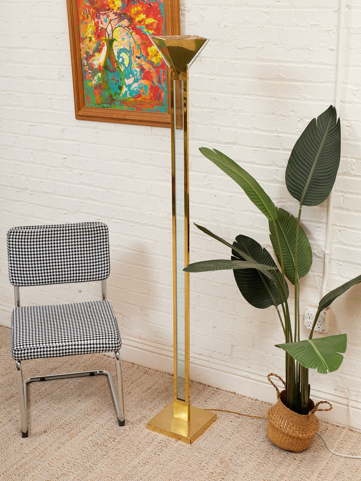 Vintage Geurge Kovacs Brass Glass and Lucite Floor Lamp