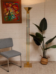 Vintage Geurge Kovacs Brass Glass and Lucite Floor Lamp