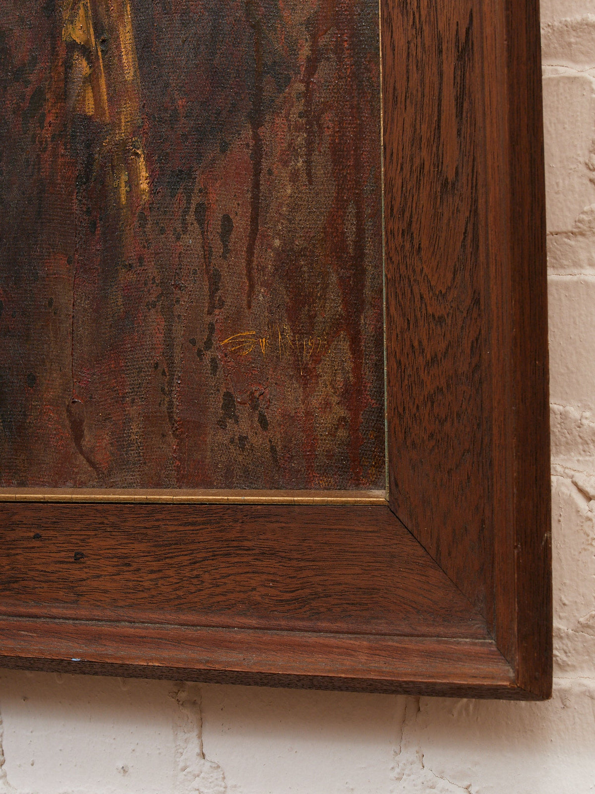 The Carrier Figurative Portrait Painting in Earth Tones  Signed by Svel 1977