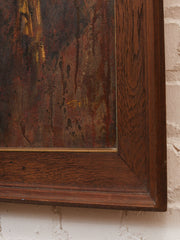 The Carrier Figurative Portrait Painting in Earth Tones  Signed by Svel 1977
