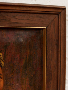 The Carrier Figurative Portrait Painting in Earth Tones  Signed by Svel 1977