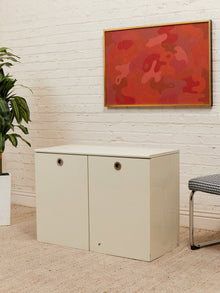 White Post Modern 2 Drawer End Table