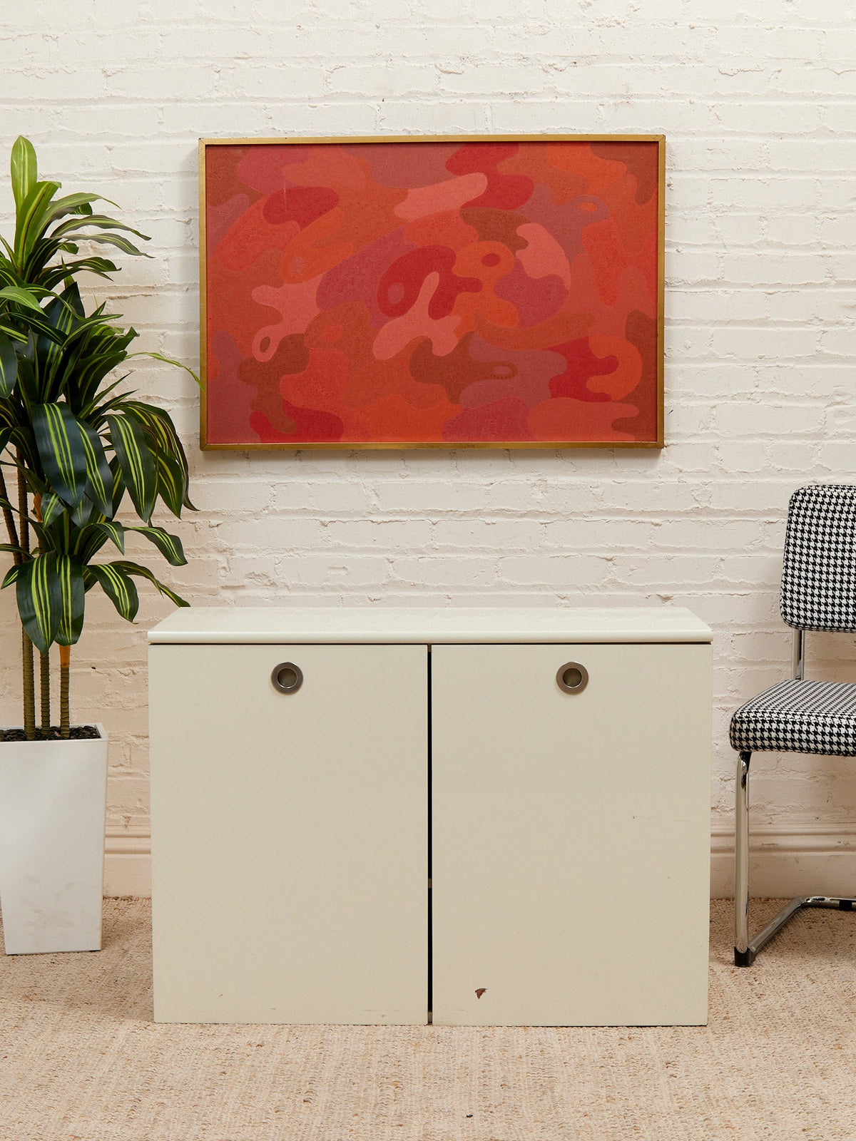 White Post Modern 2 Drawer End Table
