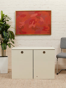White Post Modern 2 Drawer End Table