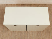 White Post Modern 2 Drawer End Table