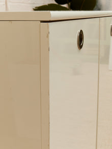 White Post Modern 2 Drawer End Table