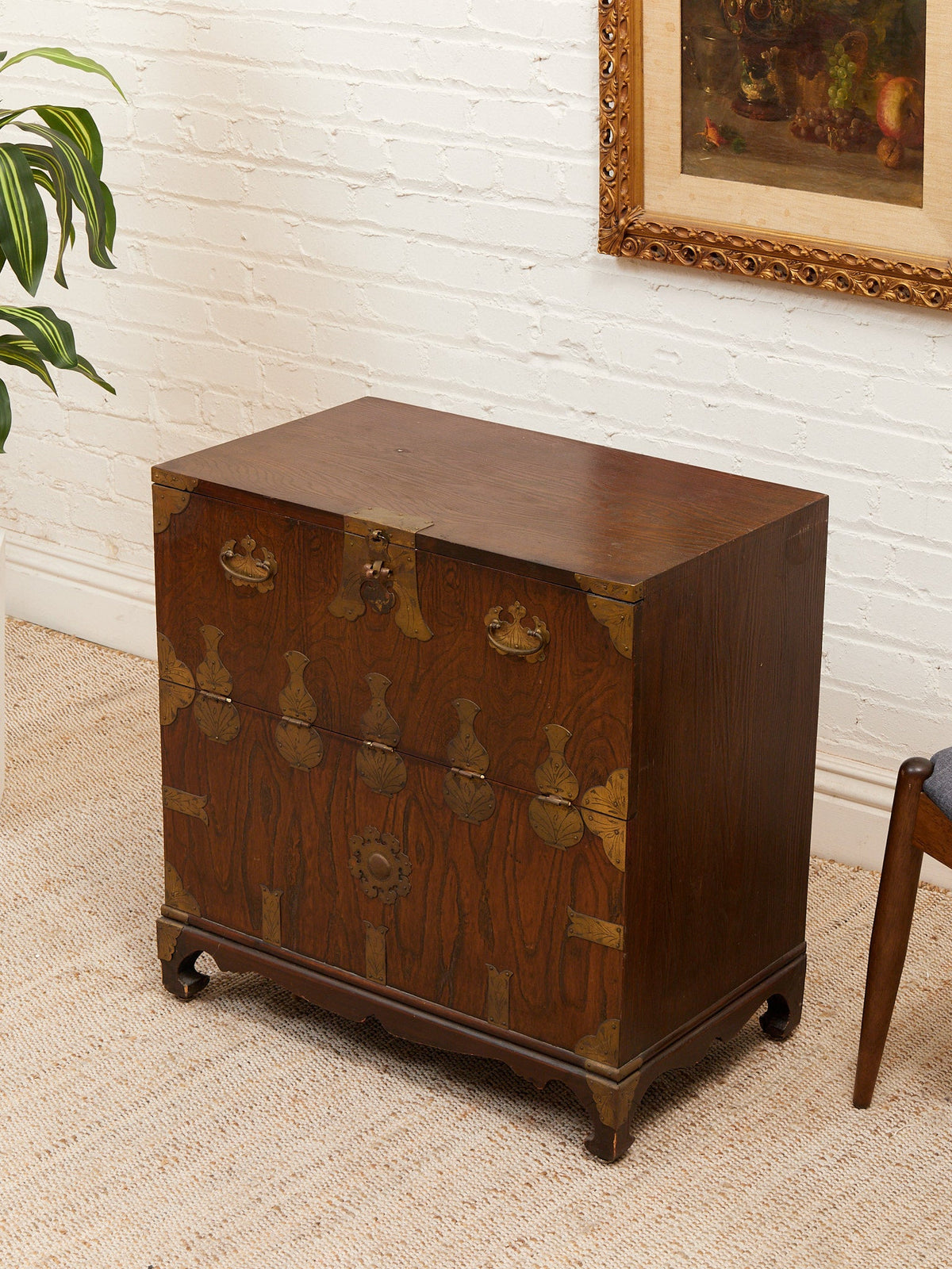 Vintage Korean Bandaji Chest with Brass Mounts