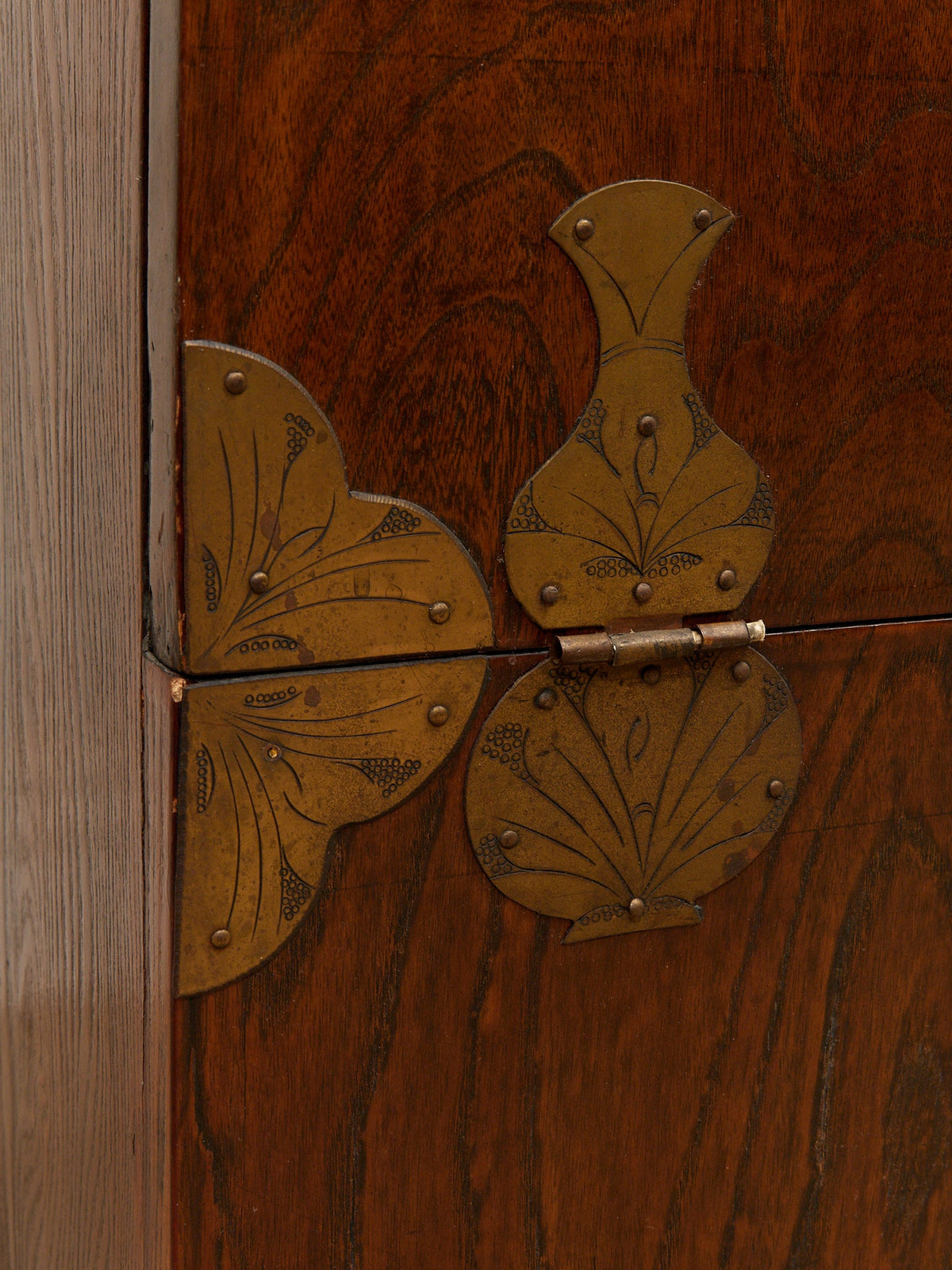 Vintage Korean Bandaji Chest with Brass Mounts