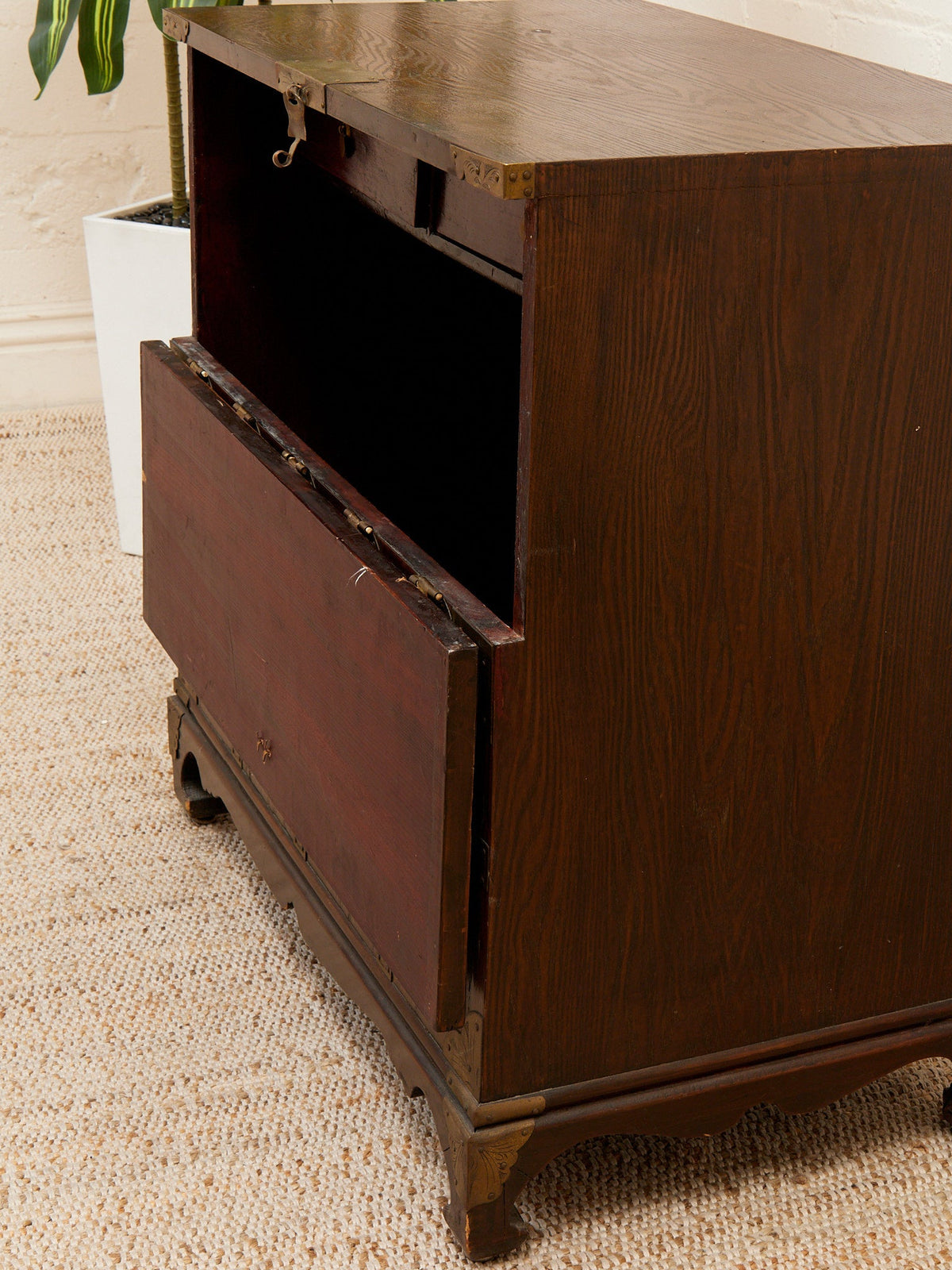 Vintage Korean Bandaji Chest with Brass Mounts