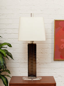 Orbit Lucite and Smoked Acrylic Table Lamp