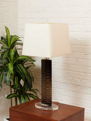 Orbit Lucite and Smoked Acrylic Table Lamp