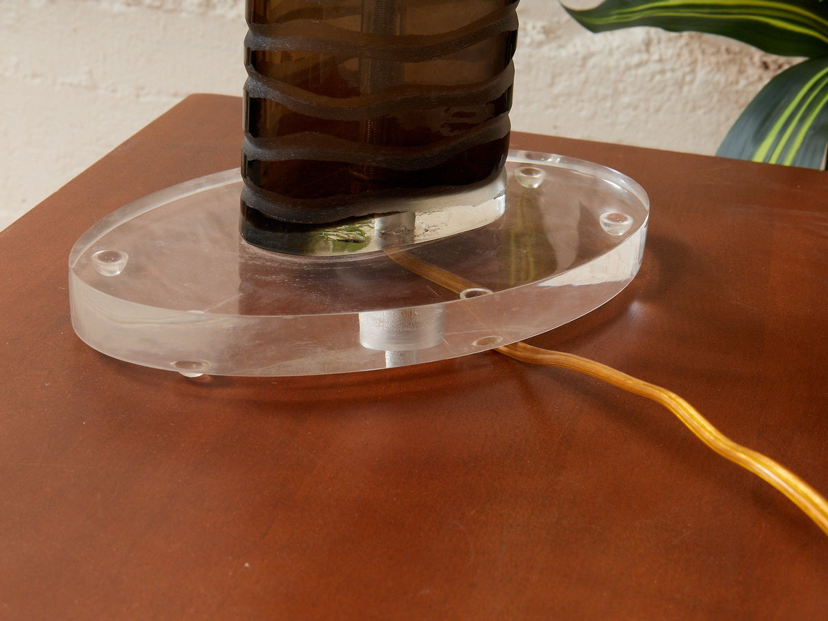 Orbit Lucite and Smoked Acrylic Table Lamp