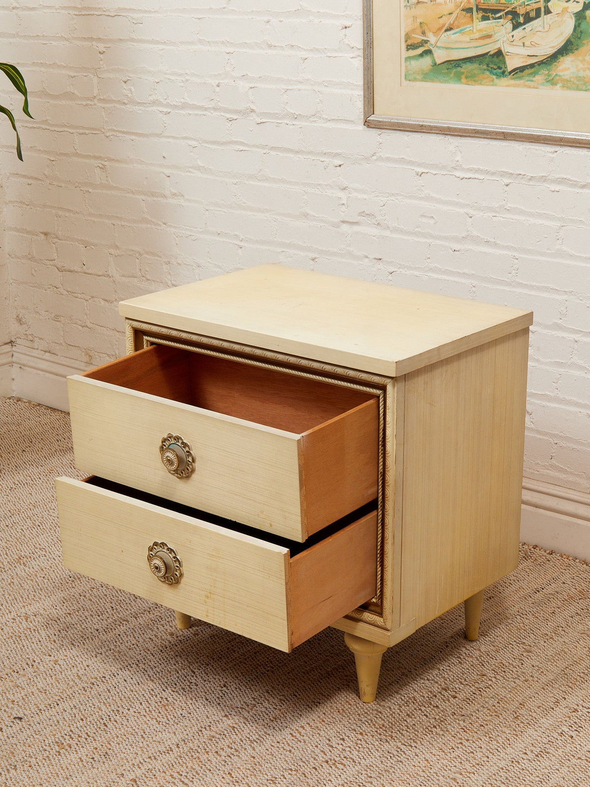 Double Drawer Flower Drawer Pull Table
