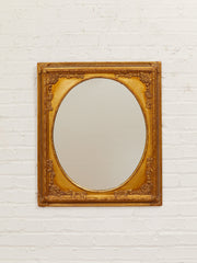 Framed Gold Gilded Vintage Mirror Circle