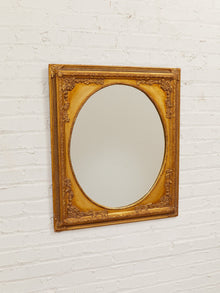 Framed Gold Gilded Vintage Mirror Circle