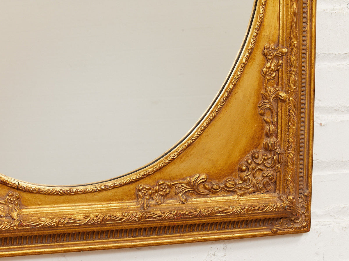 Framed Gold Gilded Vintage Mirror Circle