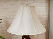 Hollywood Regency Opalescent Blown Glass Solid Brass Cherub Table Lamp Vintage