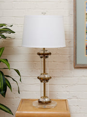 Column Lucite and Chrome Table Lamp