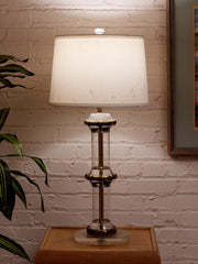 Column Lucite and Chrome Table Lamp