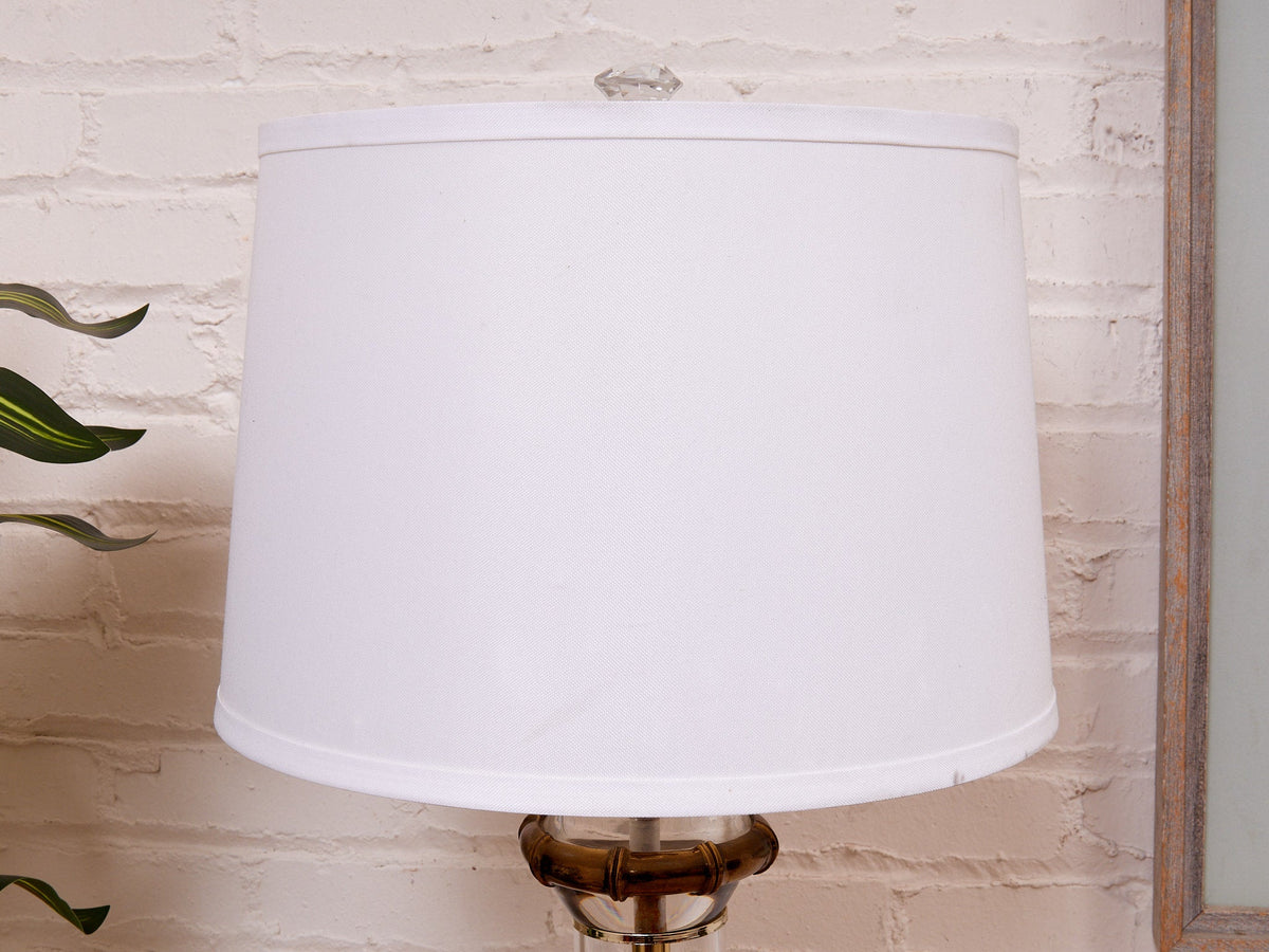 Column Lucite and Chrome Table Lamp