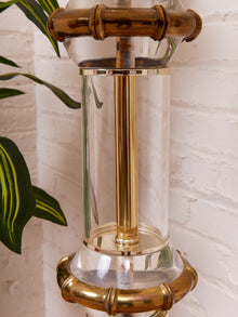 Column Lucite and Chrome Table Lamp
