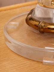 Column Lucite and Chrome Table Lamp