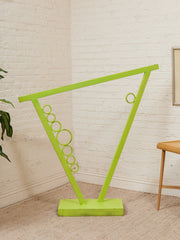 Lime Balance Geometric Freestanding Sculpture in Neon Green