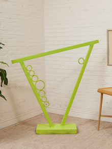 Lime Balance Geometric Freestanding Sculpture in Neon Green