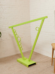 Lime Balance Geometric Freestanding Sculpture in Neon Green