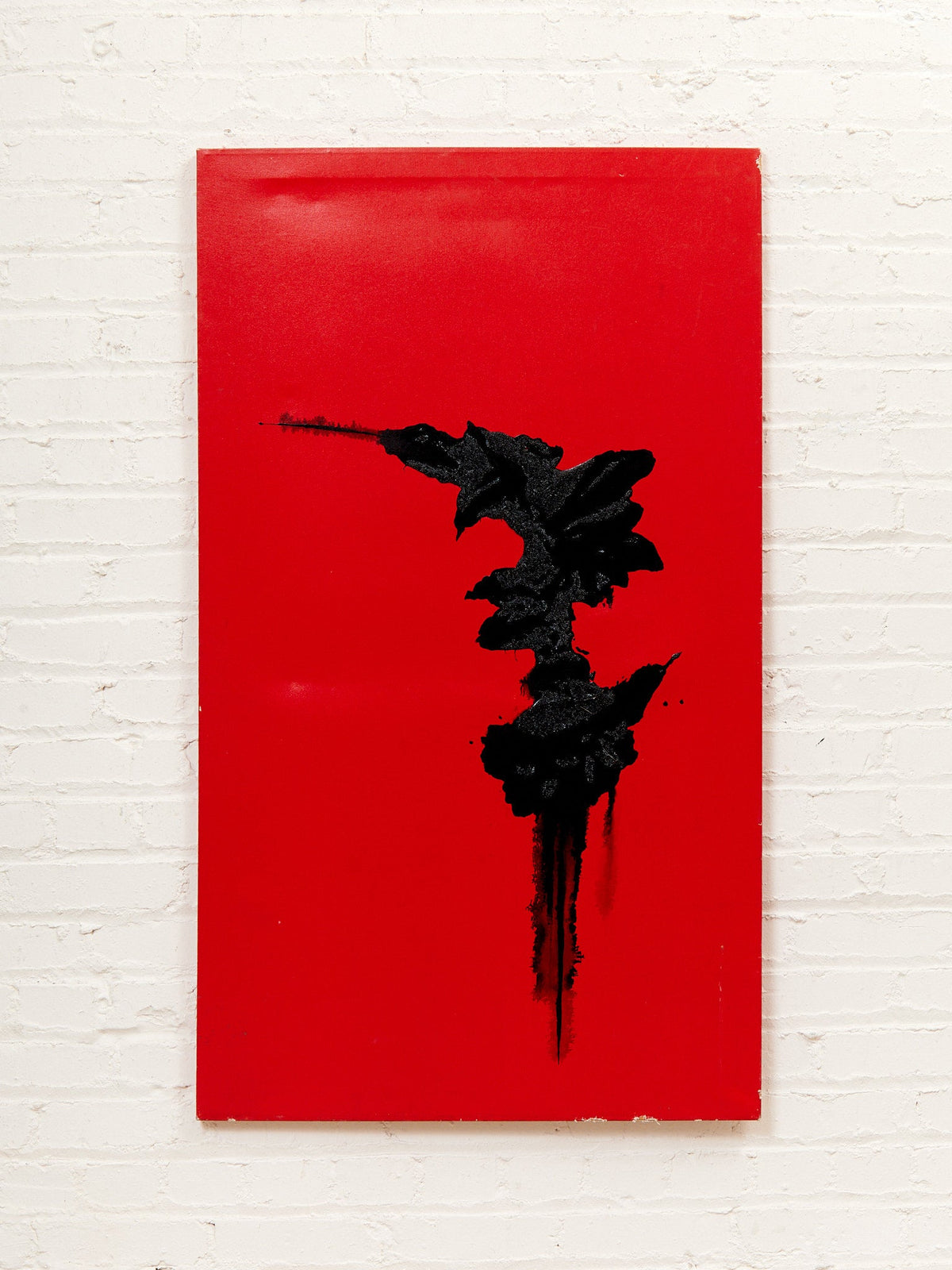 Red Monolith Minimalist Abstract Painting in Red and Black