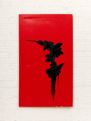 Red Monolith Minimalist Abstract Painting in Red and Black