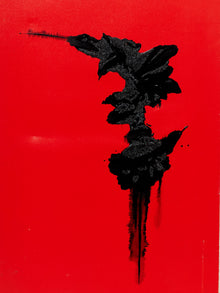 Red Monolith Minimalist Abstract Painting in Red and Black