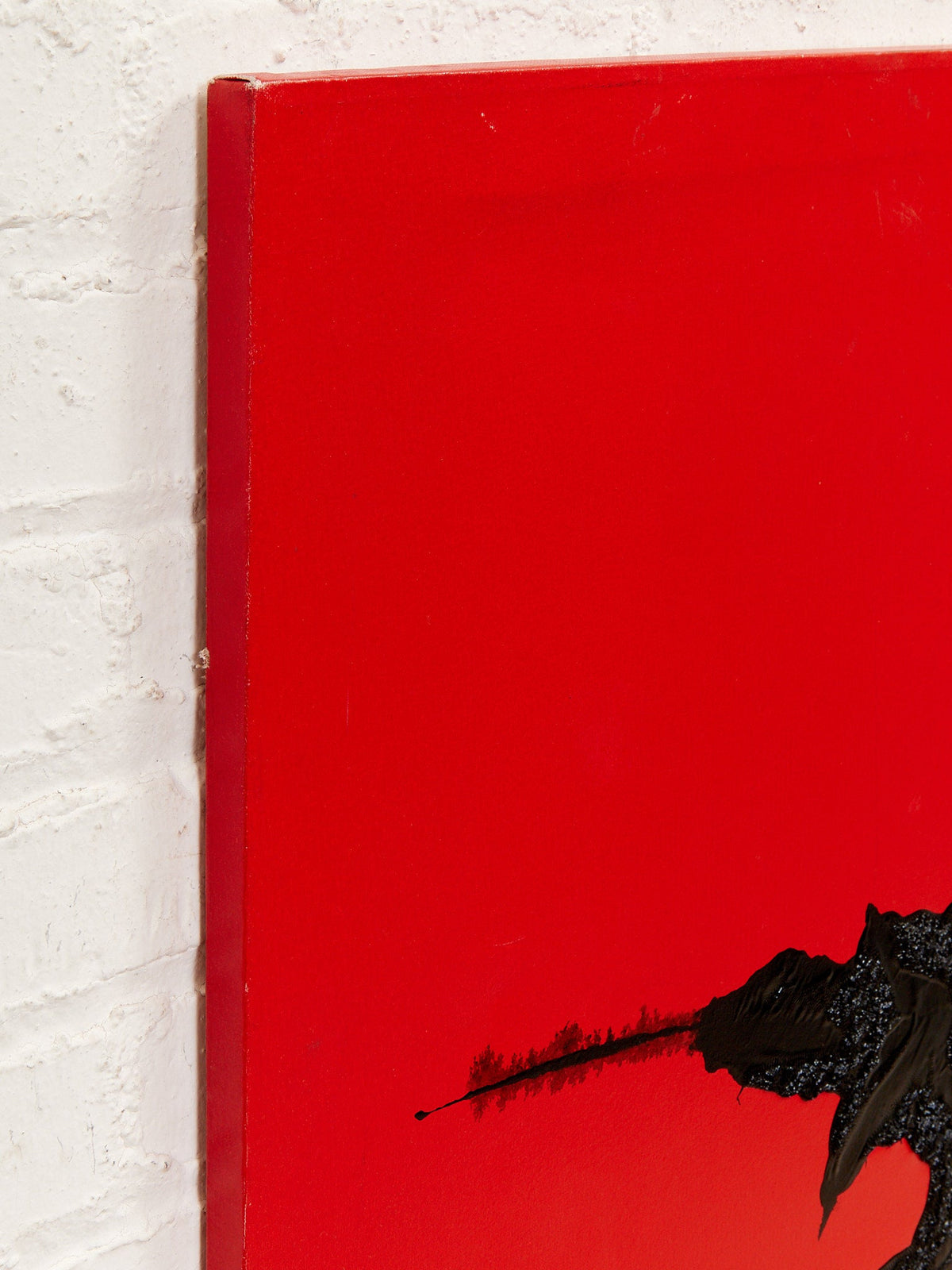 Red Monolith Minimalist Abstract Painting in Red and Black