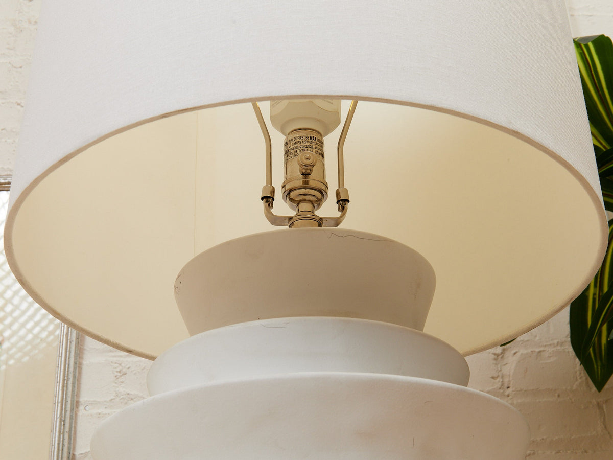 Giant Totem White Sculptural Table Lamp