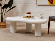 White Concrete Amoeba Coffee Table