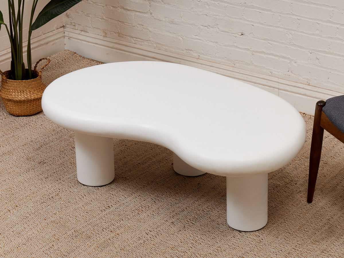 White Concrete Amoeba Coffee Table
