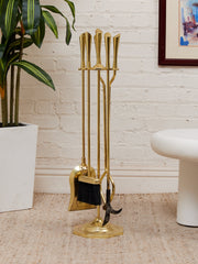 Polished Brass Vintage Fireplace Stand