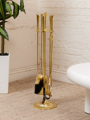 Polished Brass Vintage Fireplace Stand