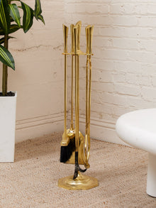 Polished Brass Vintage Fireplace Stand
