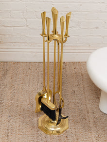 Polished Brass Vintage Fireplace Stand