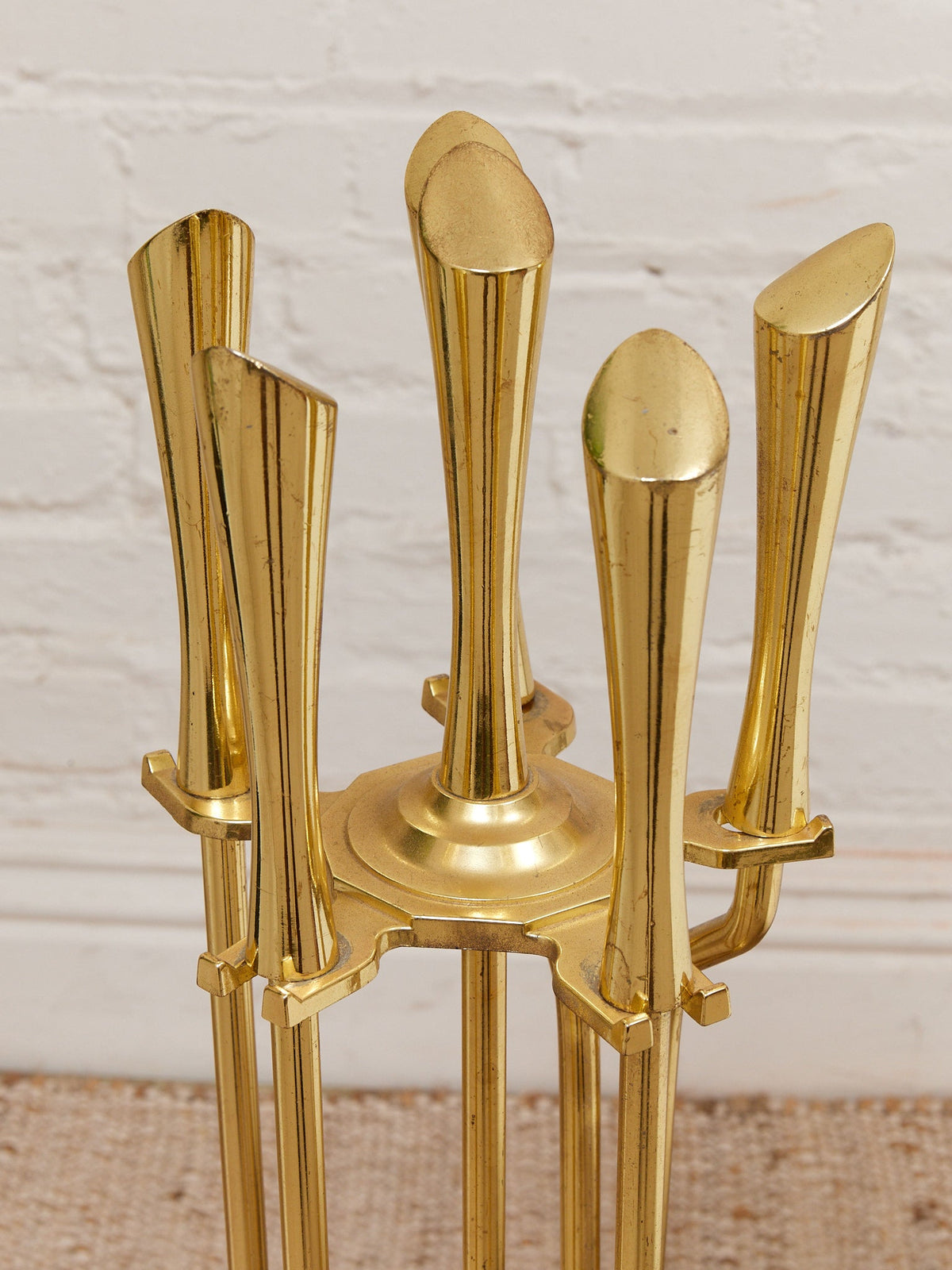 Polished Brass Vintage Fireplace Stand