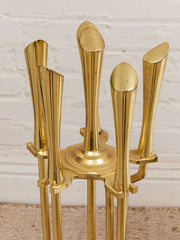 Polished Brass Vintage Fireplace Stand