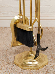 Polished Brass Vintage Fireplace Stand