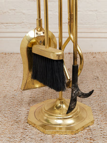 Polished Brass Vintage Fireplace Stand