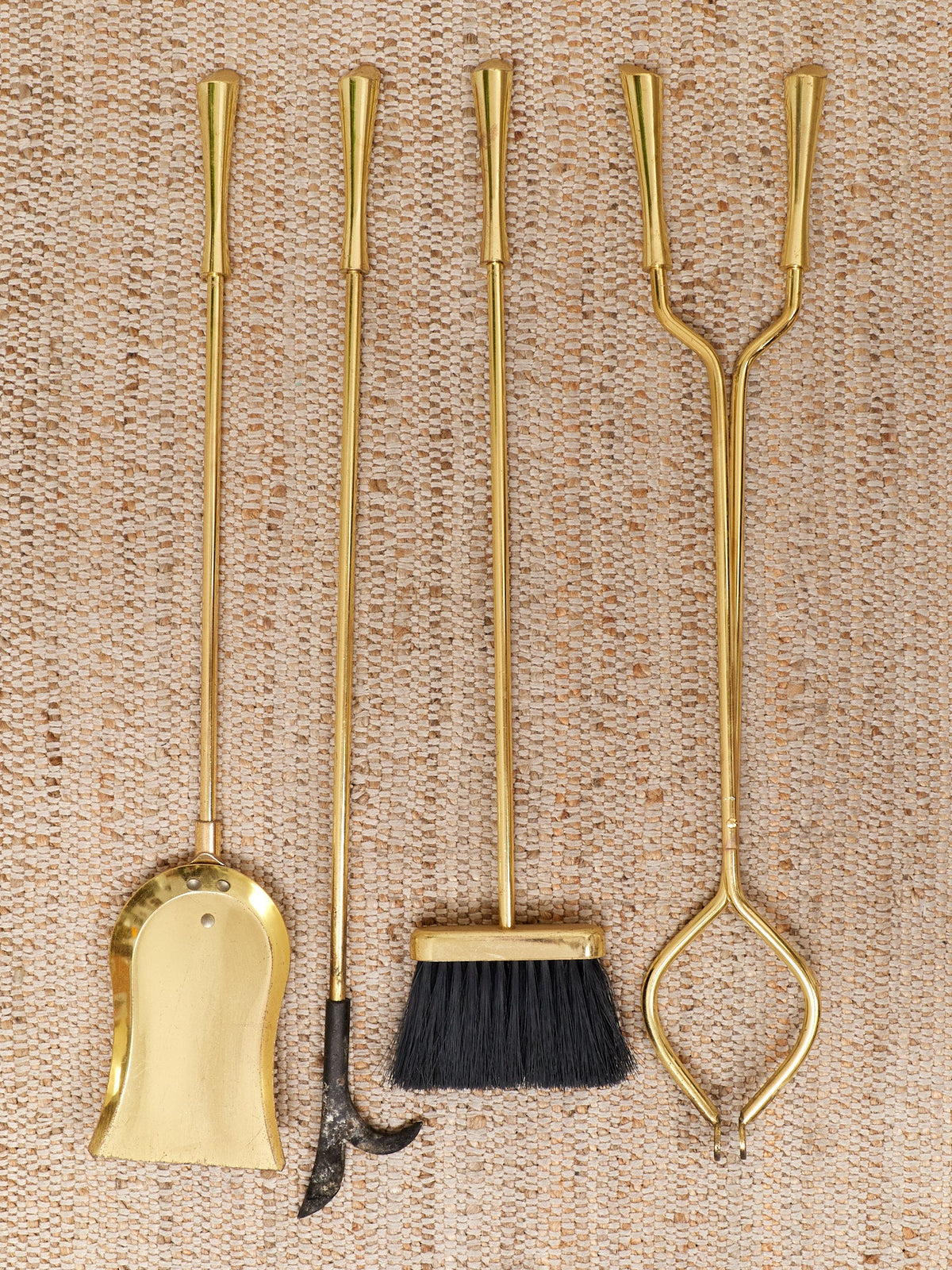 Polished Brass Vintage Fireplace Stand