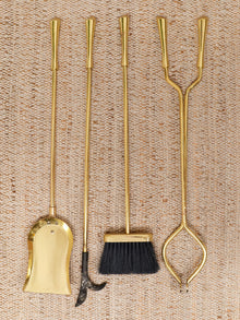 Polished Brass Vintage Fireplace Stand