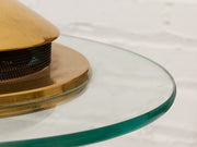 Robert Sonneman "Saturn" Halogen Table Lamp for George Kovacs, C. 1980 — Brass & Glass