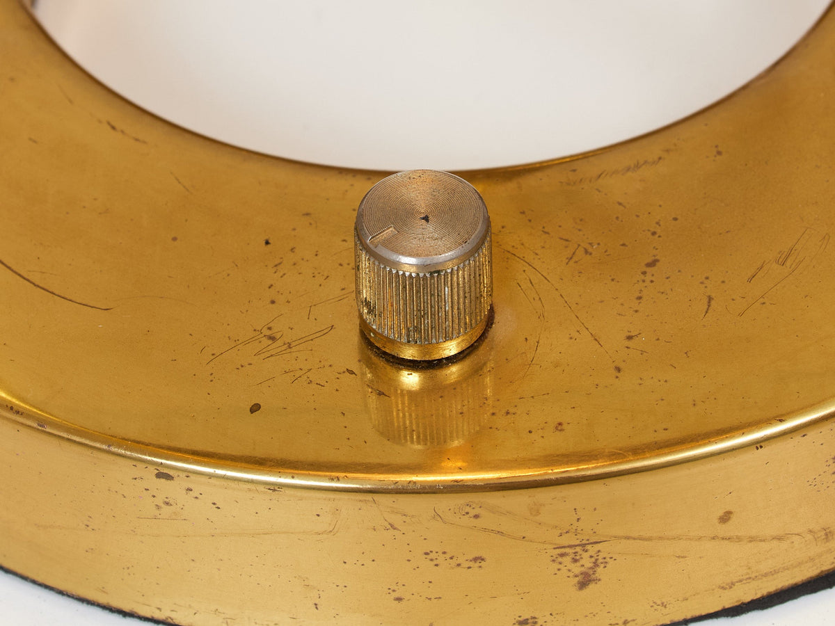 Robert Sonneman "Saturn" Halogen Table Lamp for George Kovacs, C. 1980 — Brass & Glass