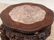 Chinese Rosewood Jardiniere Rouge Marble Center Late 19th Century