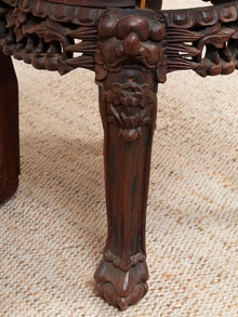 Chinese Rosewood Jardiniere Rouge Marble Center Late 19th Century
